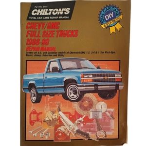 Chilton's Chevy GMC Full Size Trucks 1988-90 Repair Manual. Vintage.
